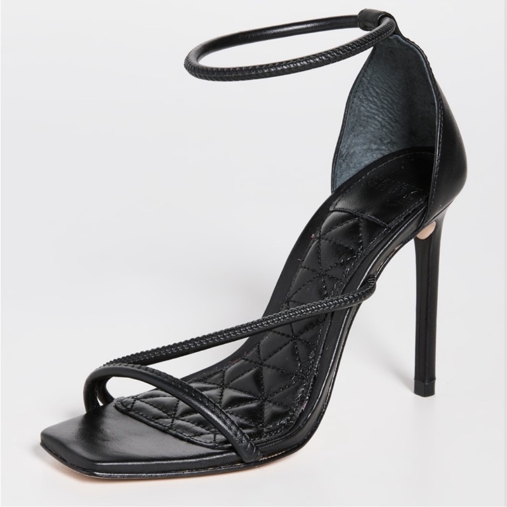 NWT SCHUTZ Gaiah Leather Strappy Heels Sandals Shoes Quilted Design Black Size 6 - Picture 15 of 15
